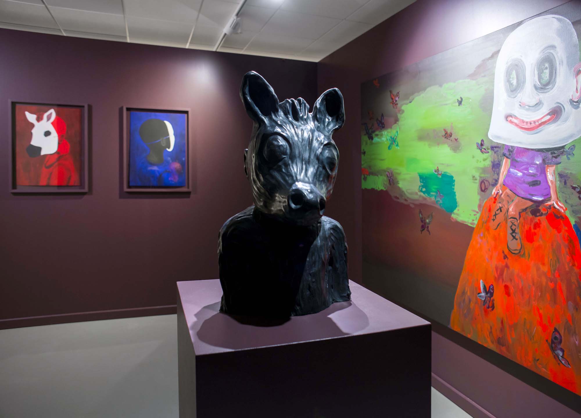 Vue de salle exposition Françoise Pétrovitch à vif