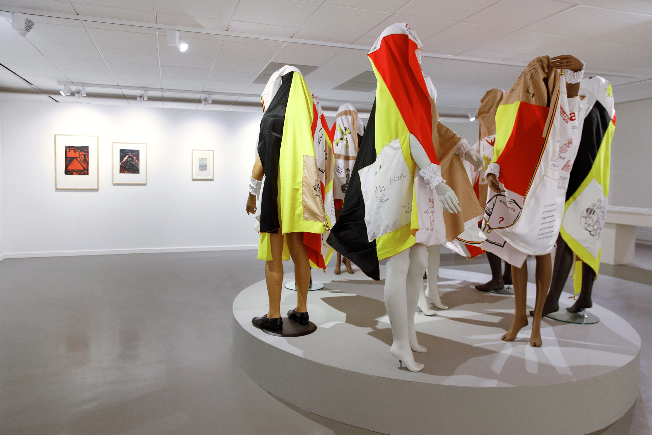vue de salle exposition Eleni Kamma – QUI WHO ÊTES ARE VOUS les Louviérvoix ?